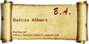 Balczo Albert névjegykártya