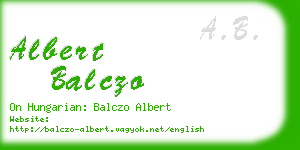 albert balczo business card